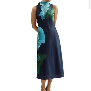 Ted Baker London Asymmetrical Green and Blue Dress